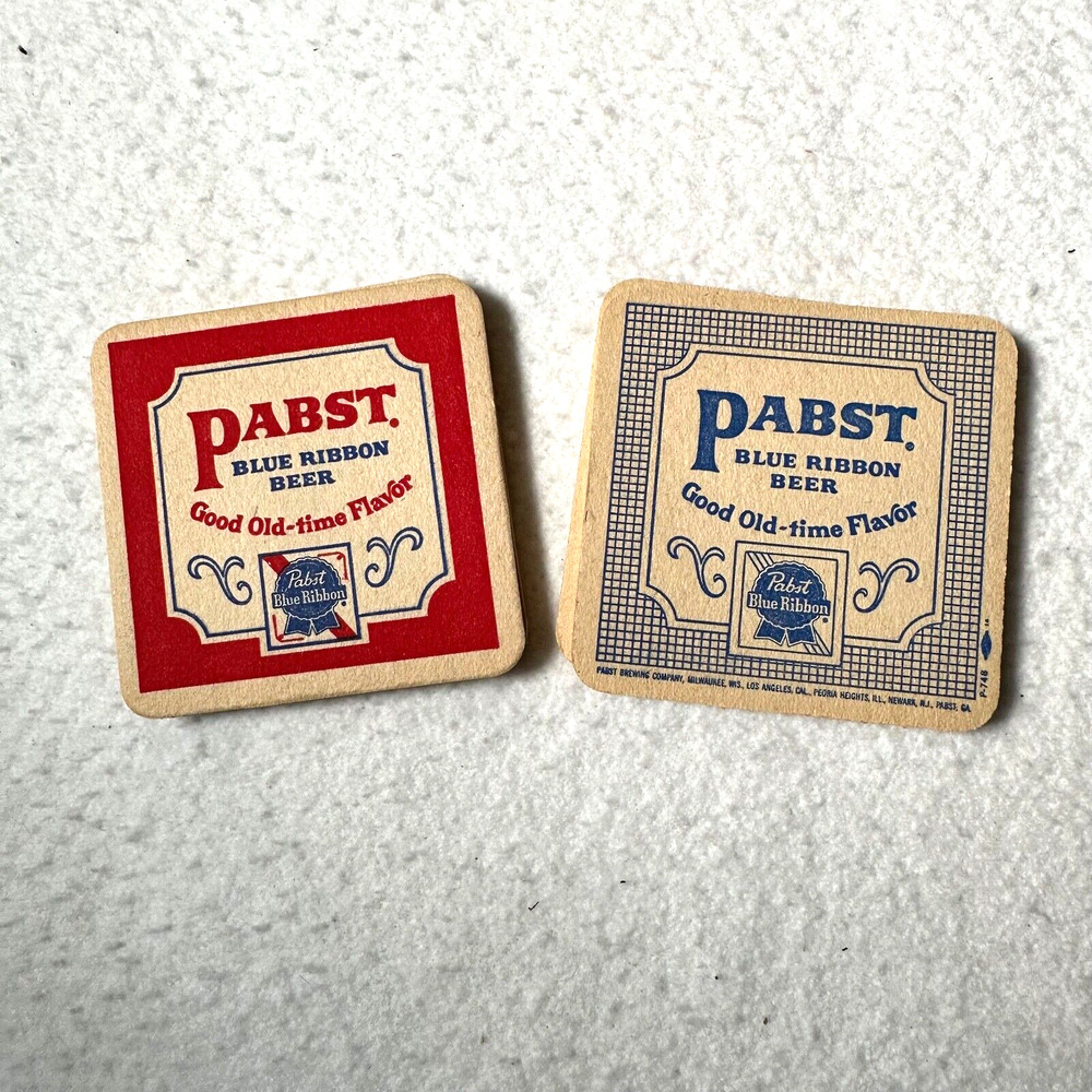 Vintage PABST Blue Ribbon Drink Coasters Double Sided Beer Lot of 10
